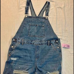NWT Women’s Wild & Fable distressed denim shortalls